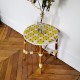 Table d'appoint en scoubidou jaune